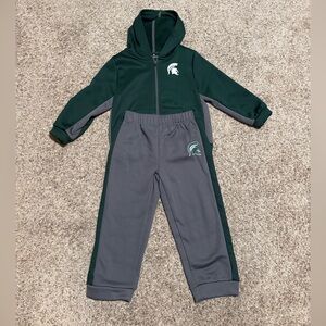 Michigan State Colosseum Toddler Green Hoodie set - Size 5T